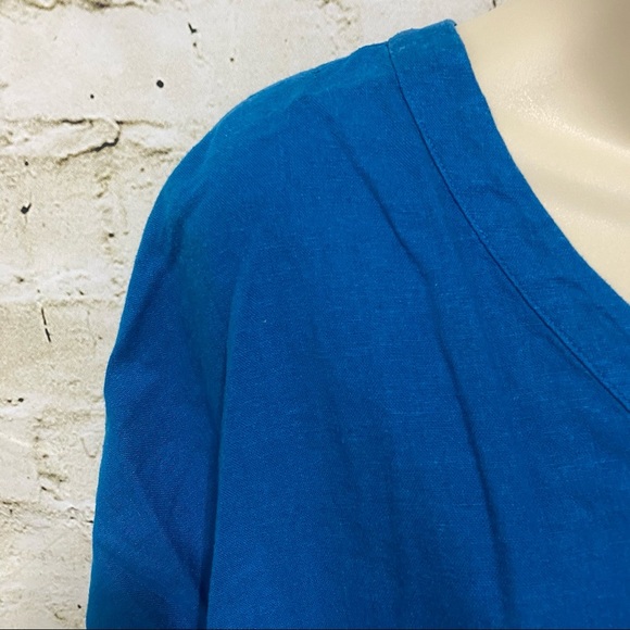 NWT Kensie Blue Linen Dolman Sleeve Linen Top - Picture 2 of 6